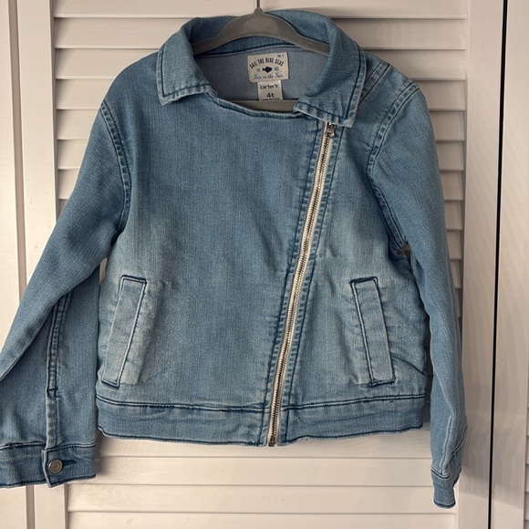 Carter’s asymmetrical Jean Jacket, size 4T - Picture 3 of 7